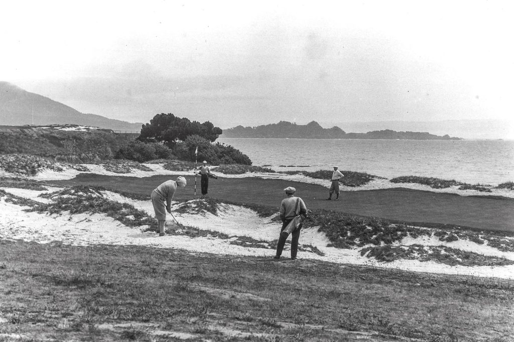 Un’immagine d’epoca dei campi da golf lungo la 17-Mile Drive