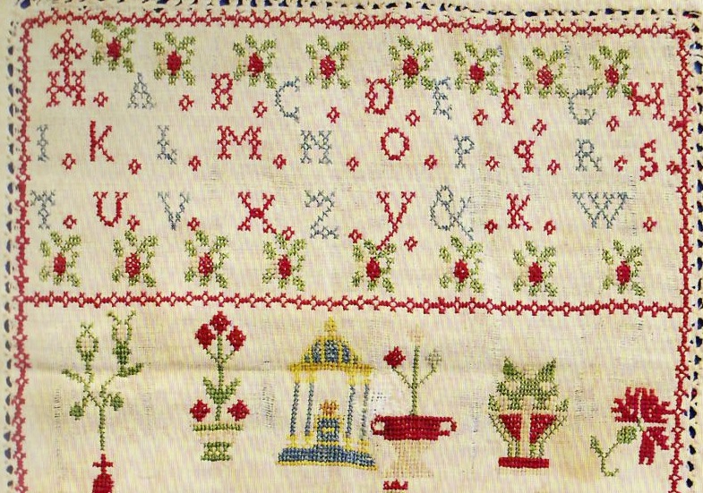 Alfabeto ricamato (Arch. Diocesano Lugano, Fondo ex monastero S. Giuseppe)
