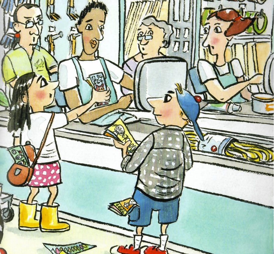 Illustrazione di Claudia De Weck tratta dal libro <i>Soldi in vendita</i>