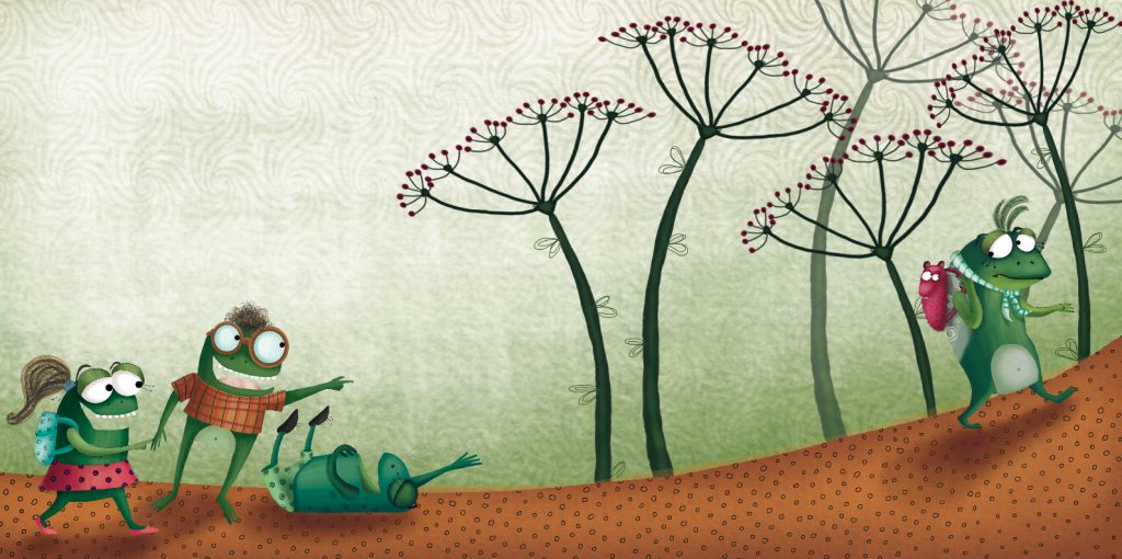 La storia del ranocchio Teodoro è illustrata da Valentina Pellandini
