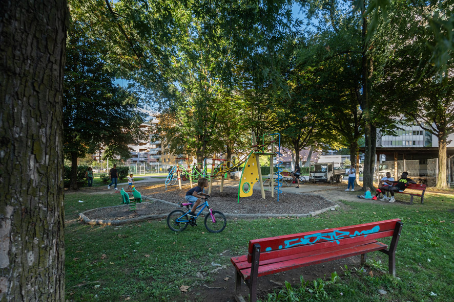 La nuova area per i più piccoli del parco giochi di via Industria (CdT - Zocchetti)