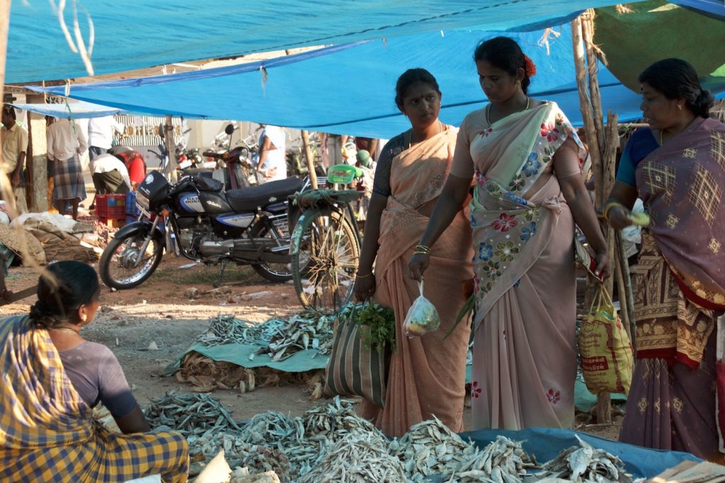 I colori e i profumi esplodono fra le grida di mercanti e venditori ambulanti che chiamano i clienti (fotografie di Francesca Marino)