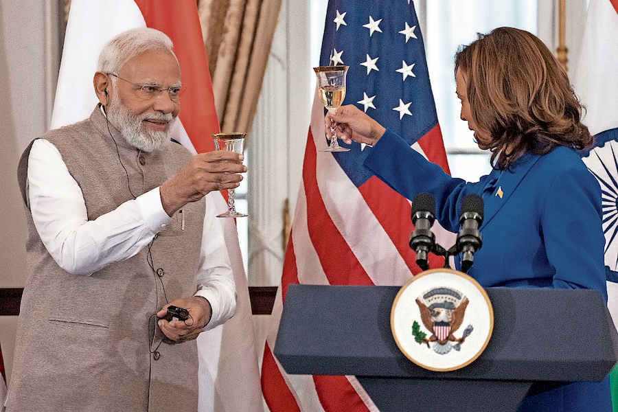 Kamala Harris e Narendra Modi a Washington nel 2023. (Keystone)