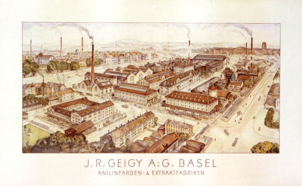 L’Area Rosental, culla della chimica basilese, nel 1926 (Firmenarchiv der Novartis AG)