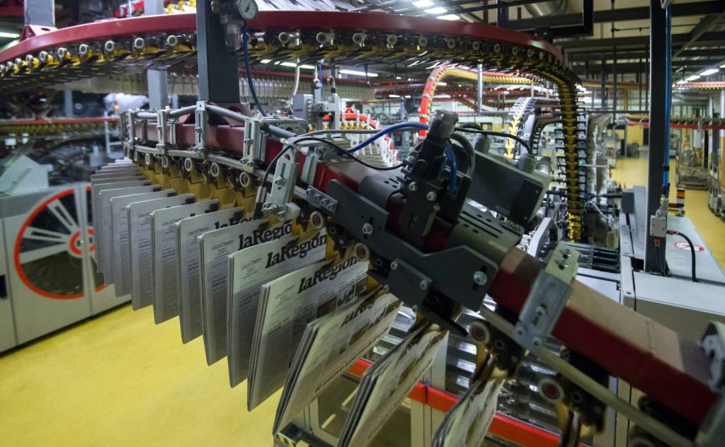 Il quotidiano «laRegione» stampato dalla rotativa del Centro Stampa Ticino SA di Muzzano, di proprietà del CdT (Ti-Press)