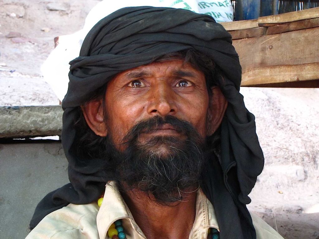 Pellegrino in contemplazione della tomba del Santo. Sheikh Rukne Alam, a Multan