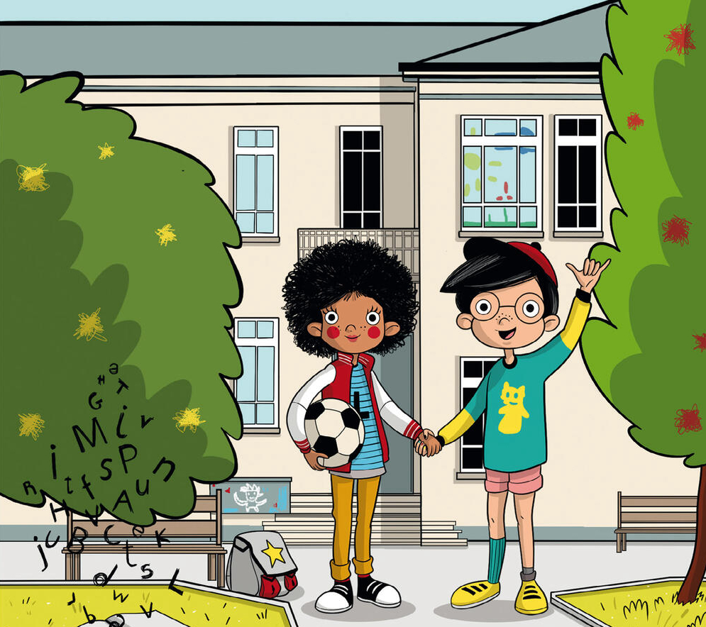 Sulla copertina di «Missione Parità»: i protagonisti Sofia e Leone che si battono per l’uguaglianza tra femmine e maschi