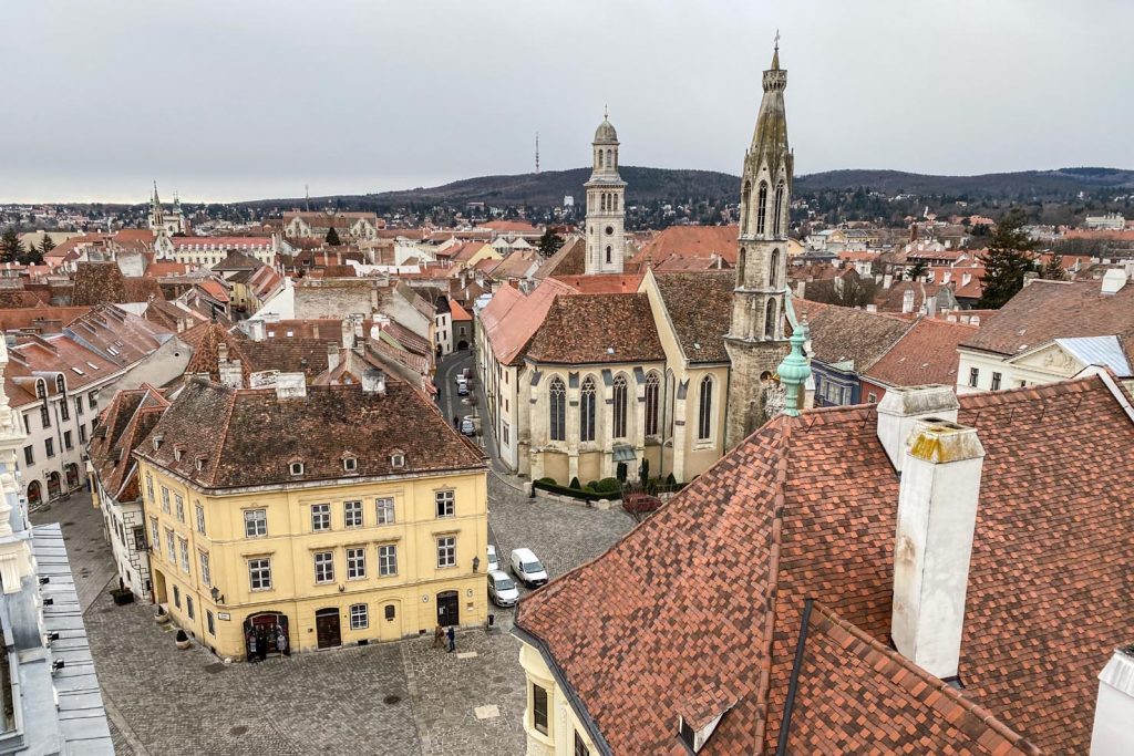 Veduta di Sopron dalla torre del Fuoco