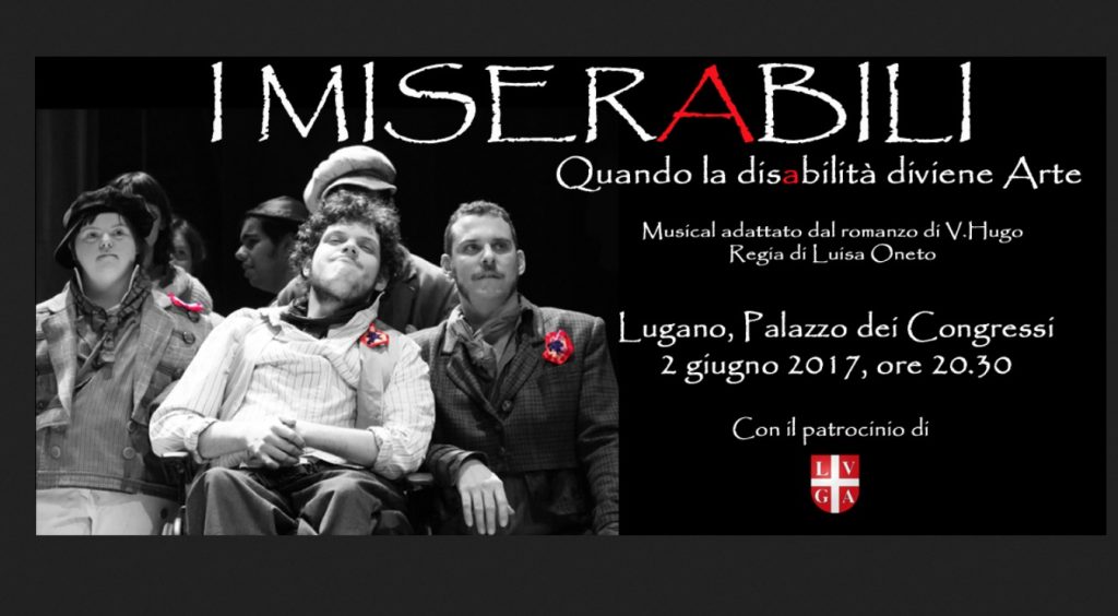 La locandina de I Miserabili, in scena il 2 giugno a Lugano.