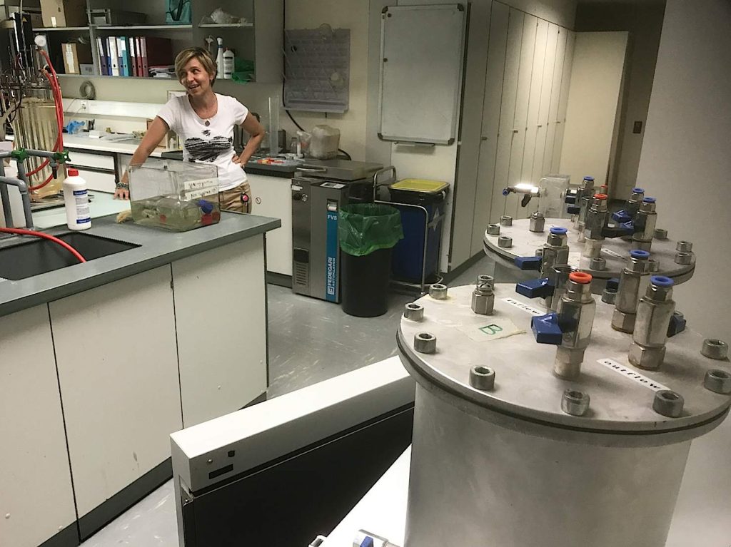 Laboratorio SUPSI a Manno: la Dr. Pamela Principi ha condotto qui lo studio di un processo di digestione anaerobico in due fasi (B. Vogel)
