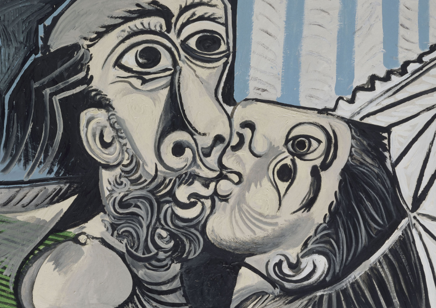 Pablo Picasso, <i>Le Baiser</i> (Il bacio), olio su tela. (Musée national Picasso-Paris)
