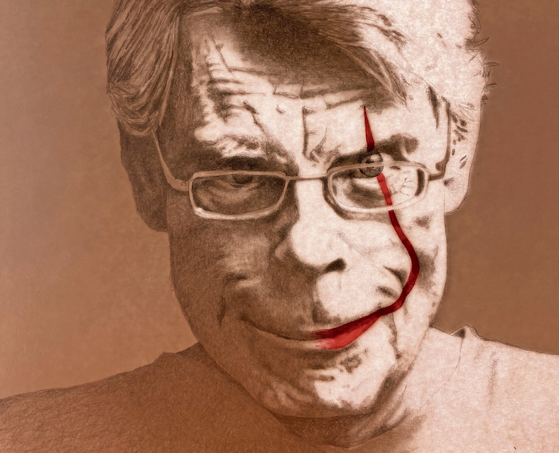 Stephen King in una rielaborazione grafica di Ledwina Costantini.