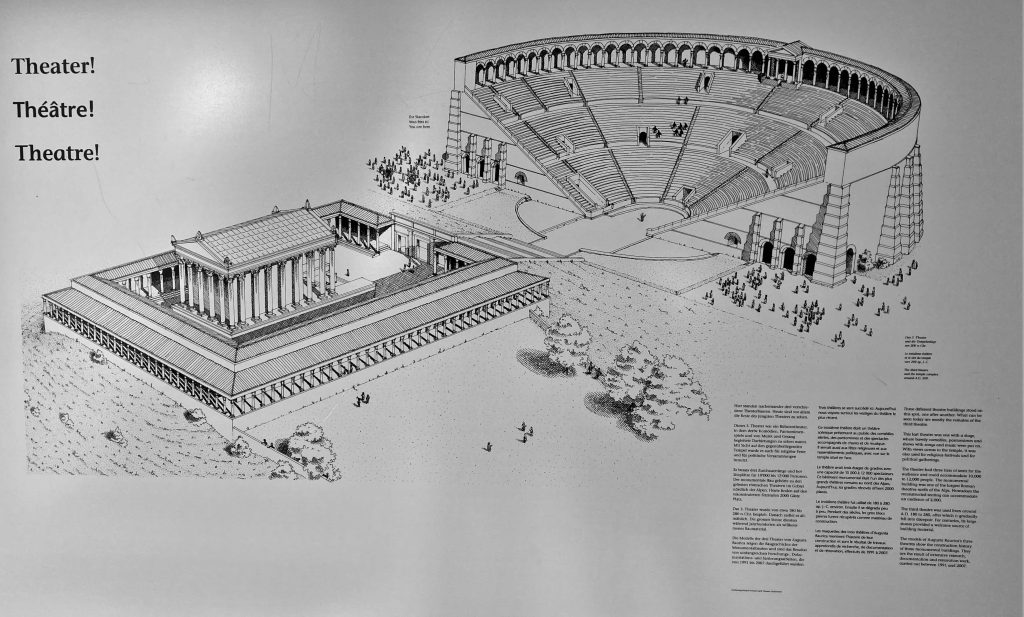 Ricostruzione grafica del teatro e del tempio