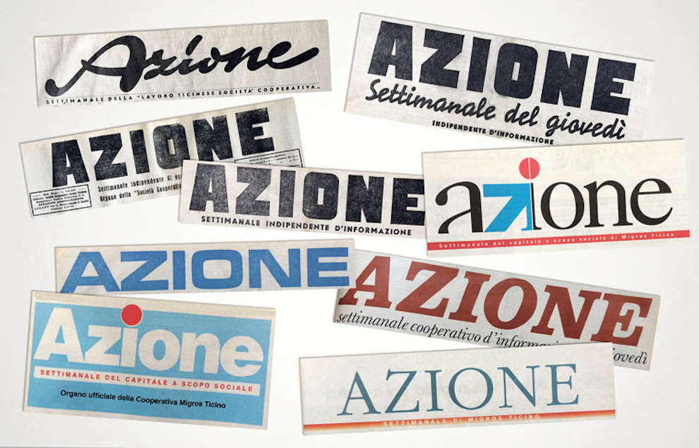 L’evoluzione nel tempo della nostra testata, dal 1938 al 2003. Quella attuale è del 2009
