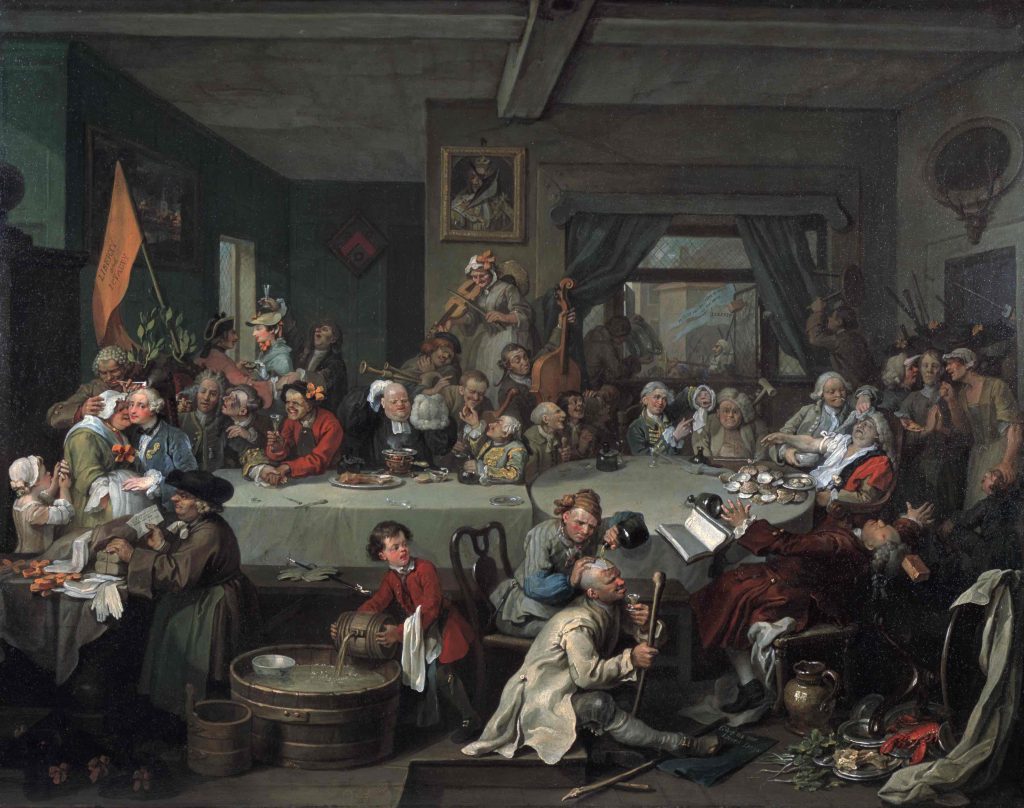 An Election Entertainment from the series Humours of an Election, William Hogarth, Scene 1 (Sir John Soane’s Museum, London)