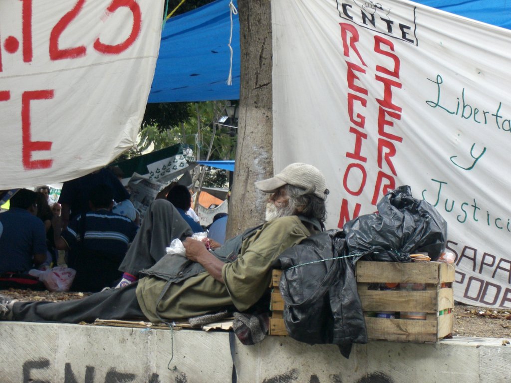 Accampamento di protesta insegnanti ad Oxaca