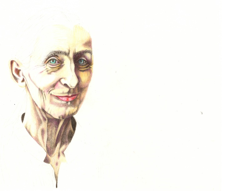 Prima tappa della realizzazione dell'immagine di Pina Bausch da parte di Ledwina Costantini (Led)