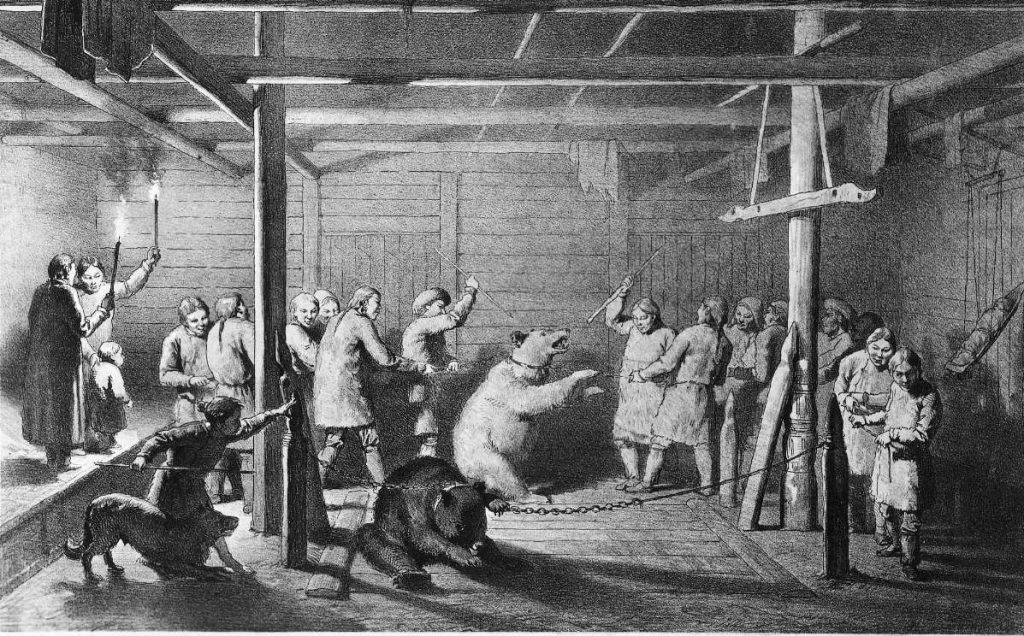 L’ultimo «giro» dell’orso tra le iurte dei Ghiliachi (da Šrenk)