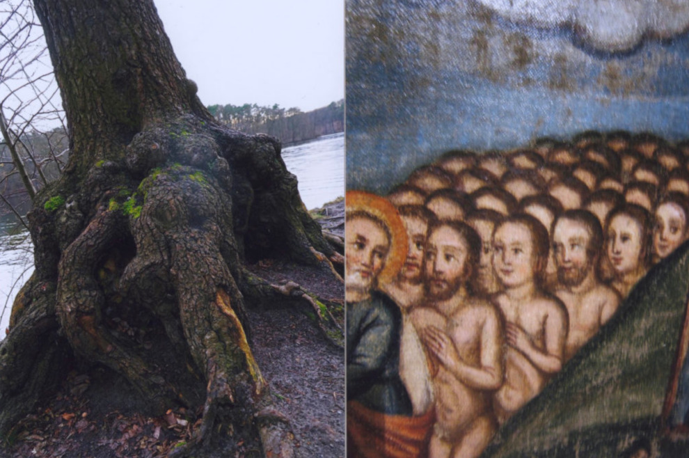 Uno dei dittici che fanno parte della serie Temptation of Death (Boris Mikhailov)