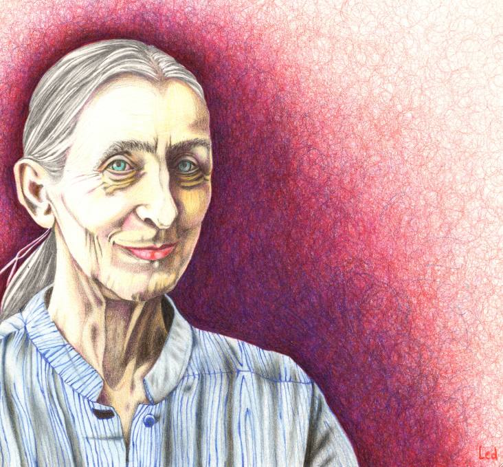 Quarta tappa della realizzazione dell'immagine di Pina Bausch da parte di Ledwina Costantini (Led)