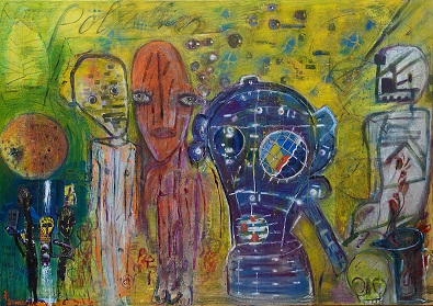 Renzo Ferrari, Pollution, 2020, 142 x 200, olio su tela