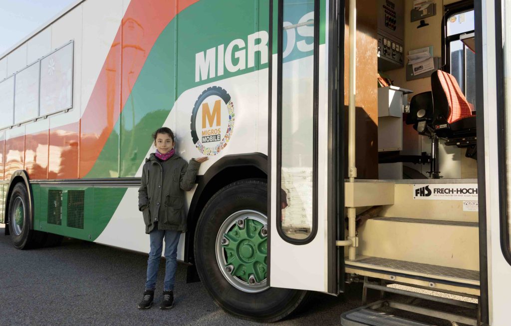 Il nuovo logo del camion Migros è opera della fantasia di Gemma (Fabio Gaspari)