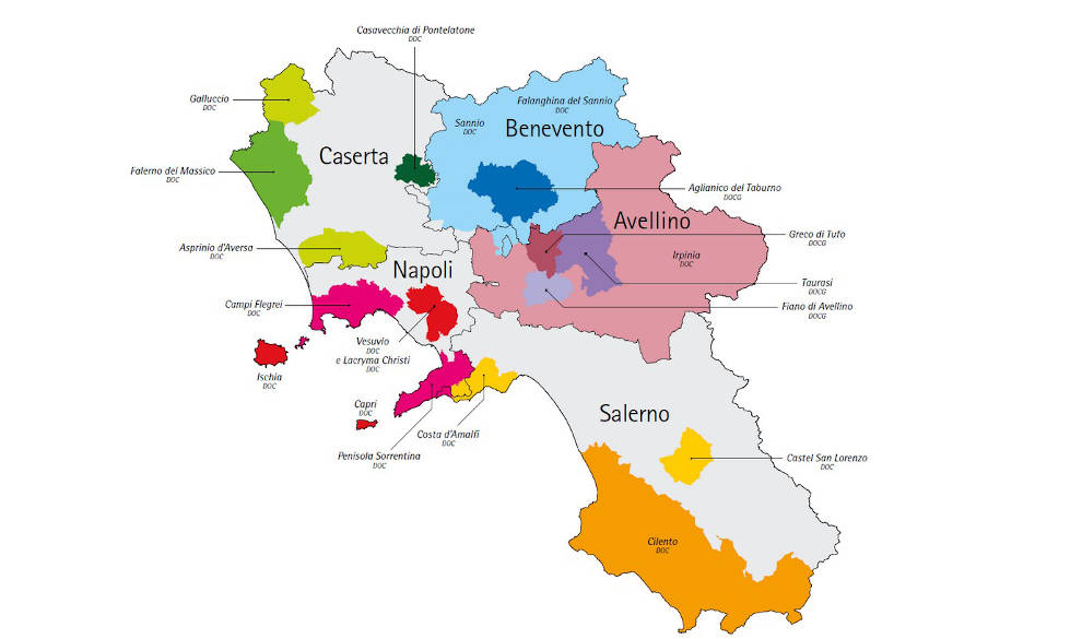 La cartina delle specialità regionali (regione.campania.it)