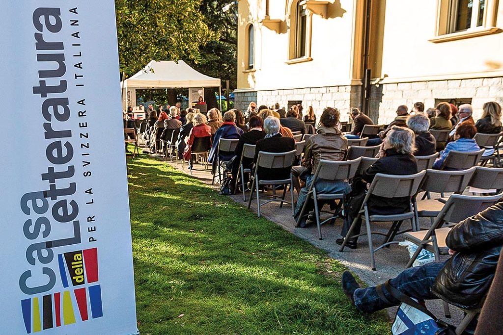 Un momento dell'inaugurazione nel 2019 (Casa della letteratura per la Svizzera italiana)