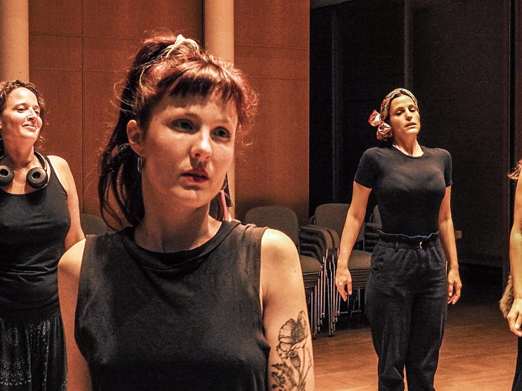 Un momento delle prove dello spettacolo