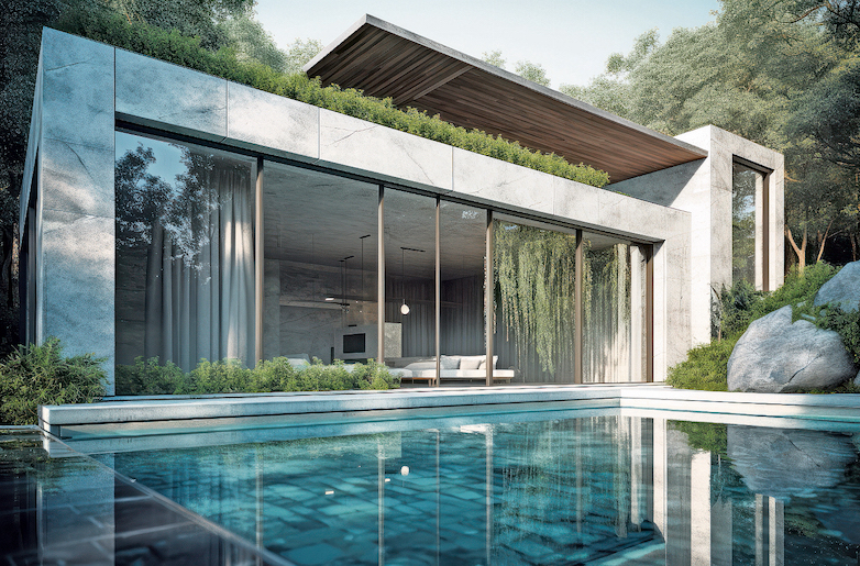 Nel romanzo, la Casa di Vetro con le sue immense vetrate al limitare del bosco appare come una metafora della nostra società dove sincerità e infingimento si mescolano continuamente. (freepik)