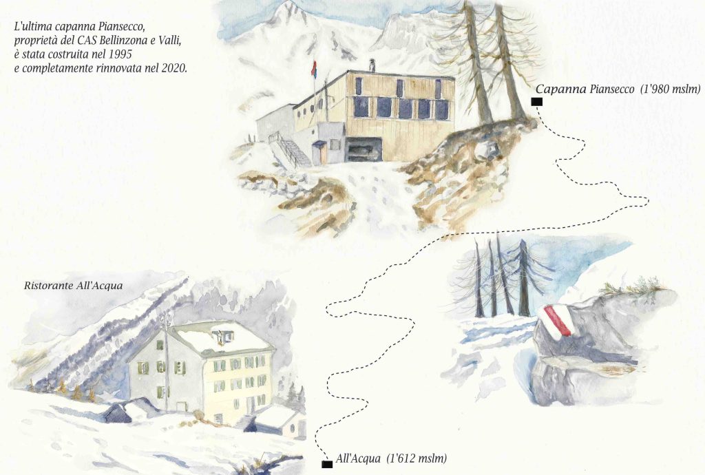 Disegno dell’itinerario verso Piansecco