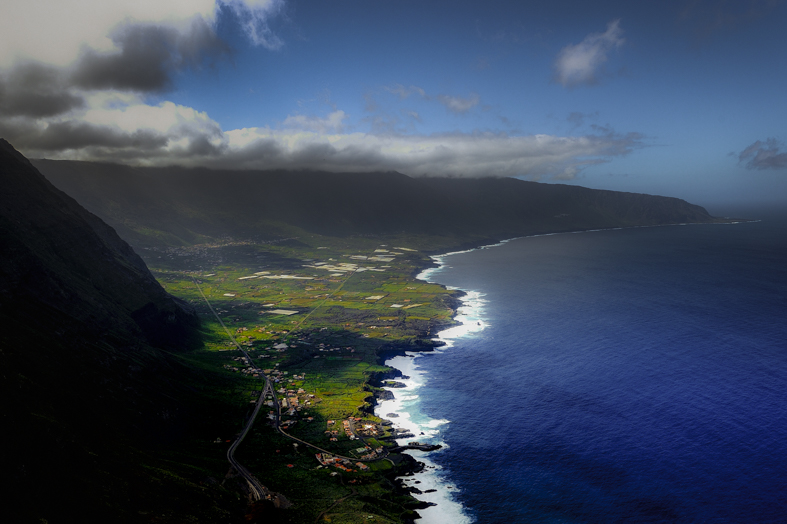 El Golfo, paesaggio; soprannominata Isla del Meridiano, è la più piccola e la più lontana a sud e ad ovest delle isole Canarie