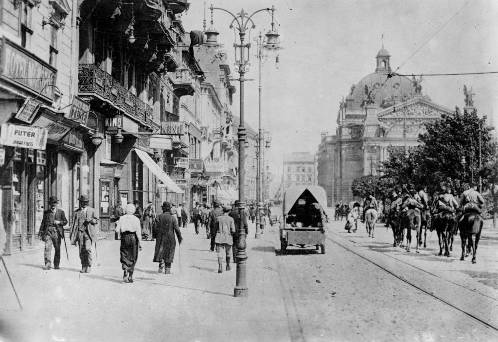 La città di Leopoli (o Lemberg o Lwow), odierna Ucraina, in un’immagine risalente circa al 1916 (Keystone)