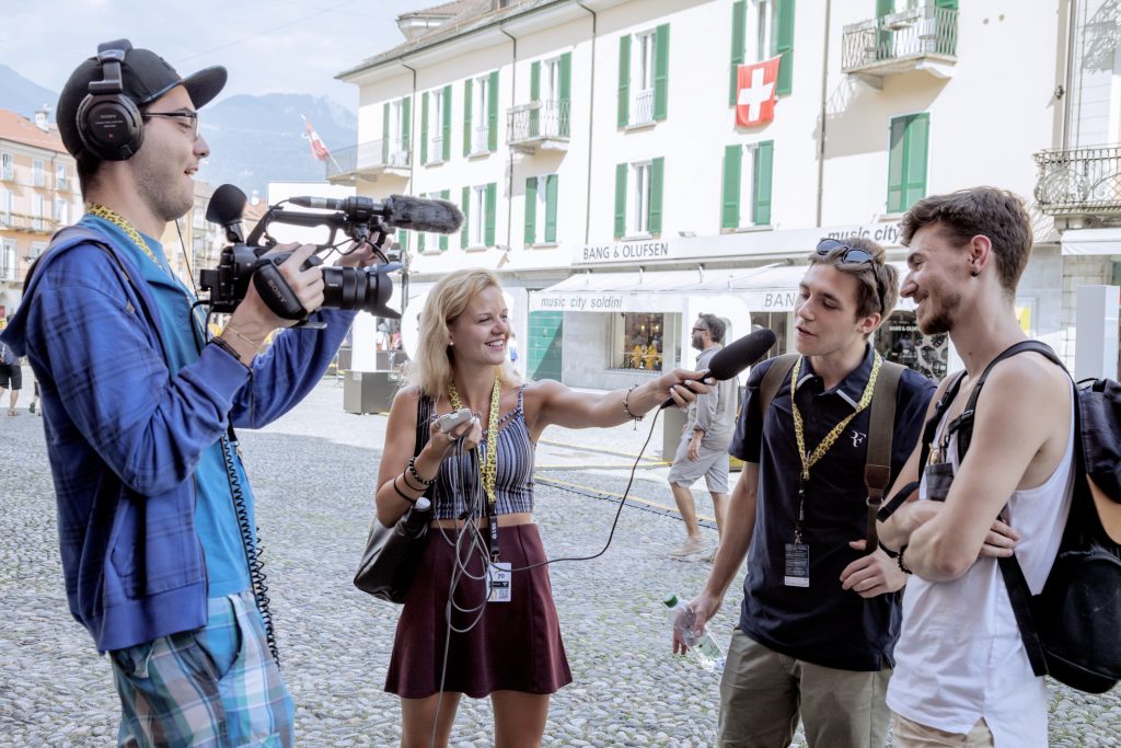 Team per il PardoLive in azione sulla Piazza Grande (Stefano Spinelli)