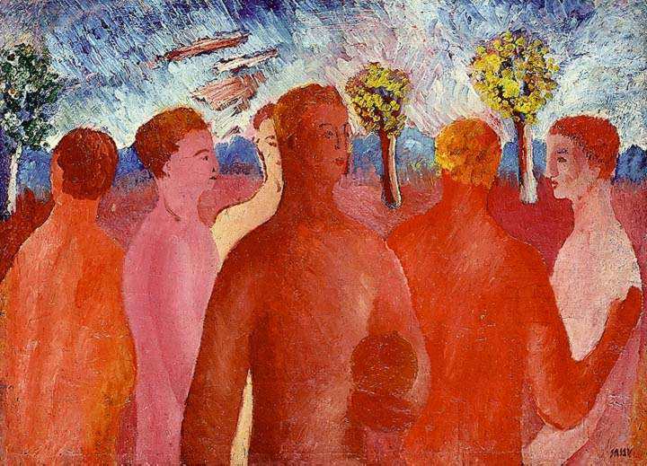 Aligi Sassu, I calciatori (Uomini rossi), 1930. Olio su tela. Museo d’arte della Svizzera italiana, Lugano. Donazione Aligi Sassu e Helenita Olivares