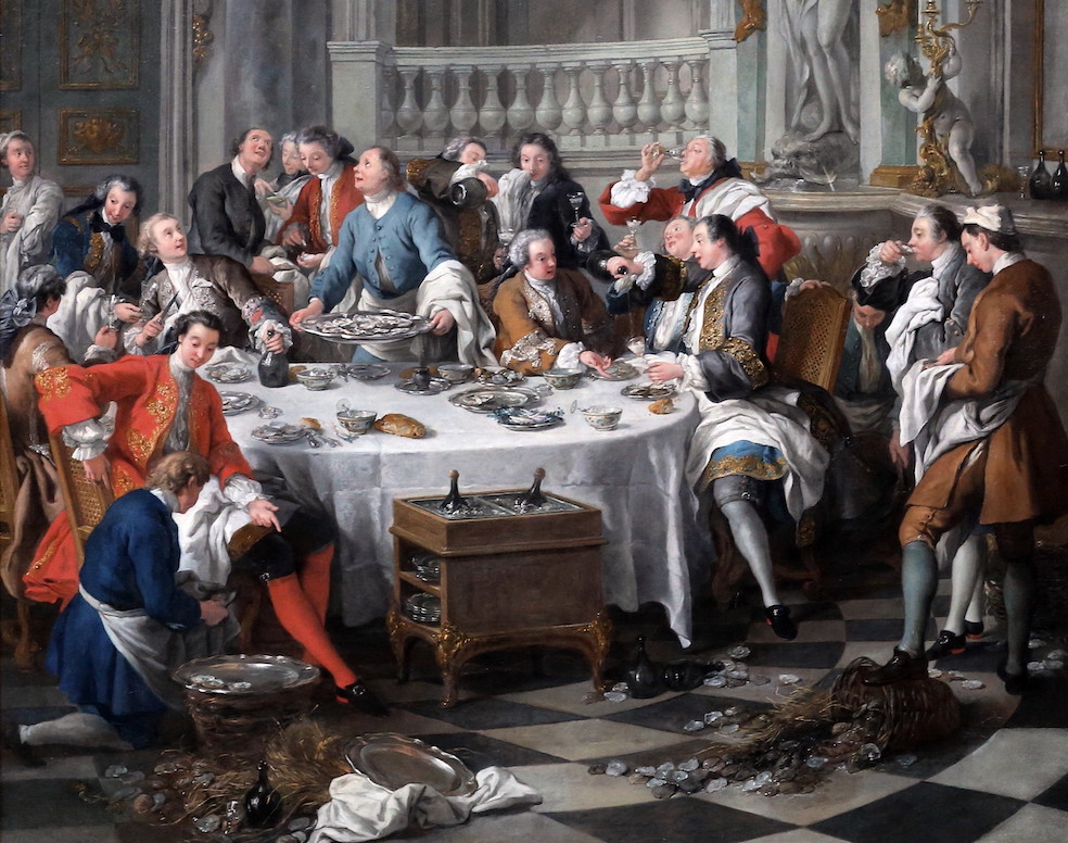 Jean François de Troy (1679-1735), dettaglio di Le déjeuner d’huitres, Chantilly (Jean Louis Mazieres)