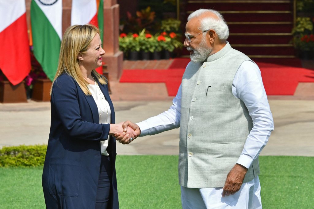 Giorgia Meloni e Narendra Modi (Keystone)