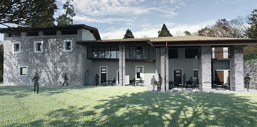 Un rendering della Masseria ristrutturata