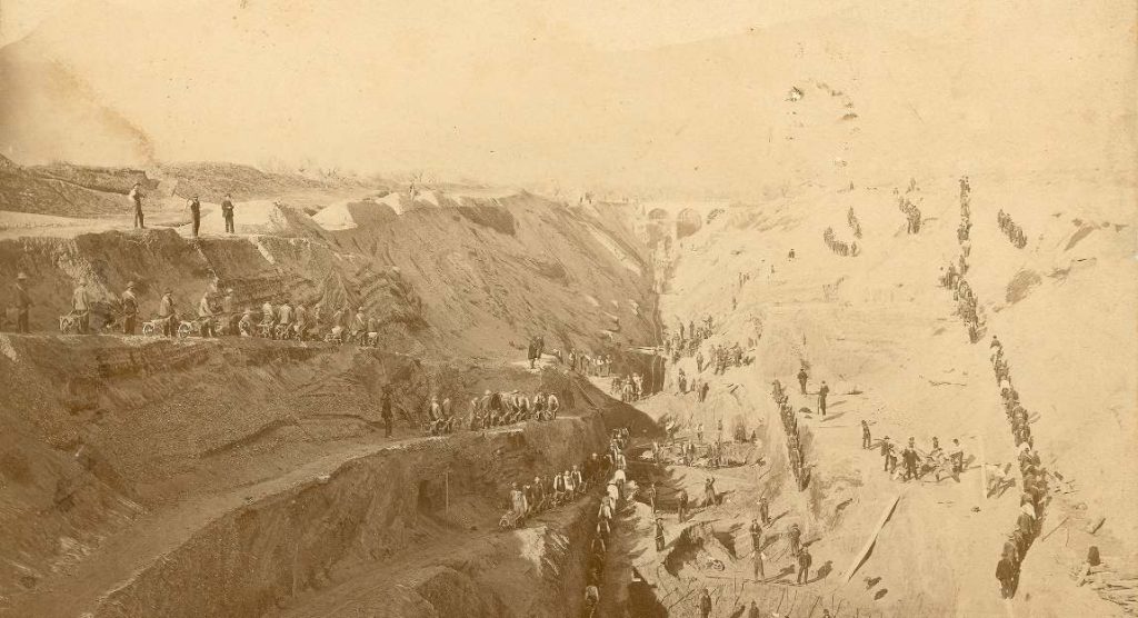 Autore non identificato, La trincea di approccio a Coldrerio, 1873-1874 (Archivio di Stato)