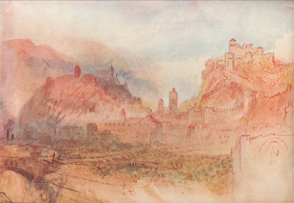 Bellinzona: da sud, 1909, William Turner. (Keystone)