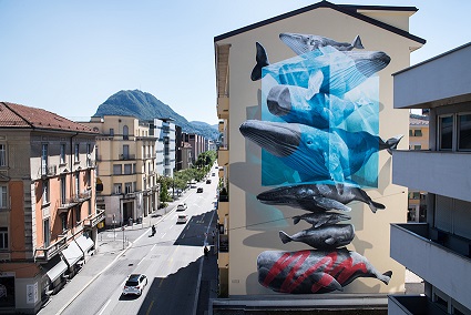 Close up, l'opera realizzata dai Nevercrew a Lugano (TiPress)