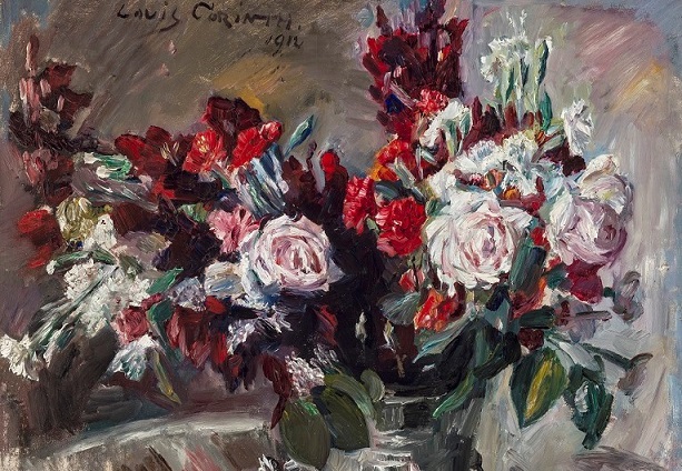 Lovis Corinth, Rose e garofani, 1912, Olio su tela (Coll. priv., Germania settentrionale)