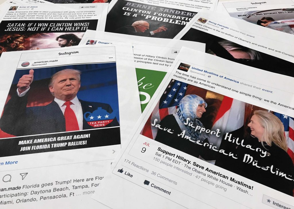 Esempi di fake news russe veicolate dai social media americani (Keystone)