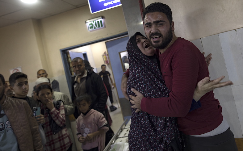 La sofferenza di una madre palestinese. (Keystone)