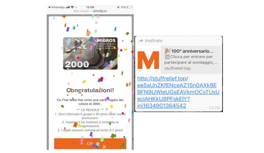 Esempi di messaggi ricevuti... su cui non cliccare mai!!!