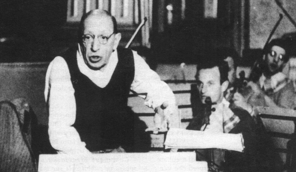 Igor Stravinsky in prova a Lugano in una foto scattata dallo strumentista Charles Eskenhazy
