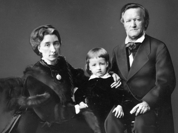 Richard Wagner insieme alla moglie Cosima e al figlio Siegfried (Keystone)
