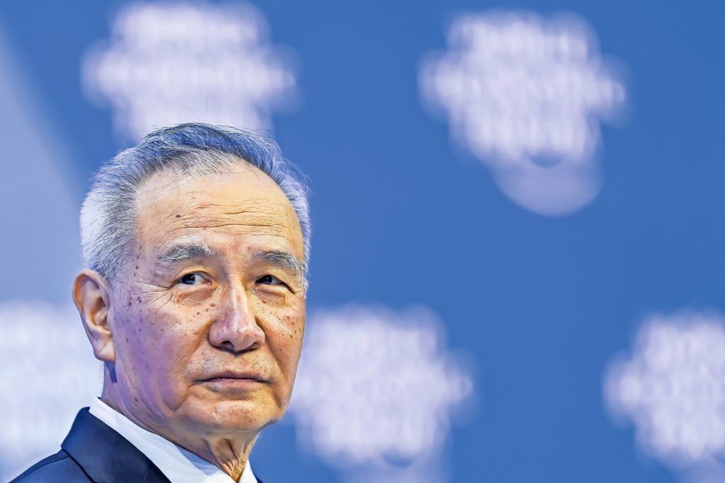 Il vicepremier cinese Liu He a Davos (Keystone)