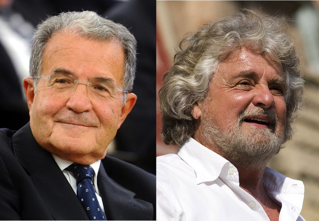 Romano Prodi e Beppe Grillo