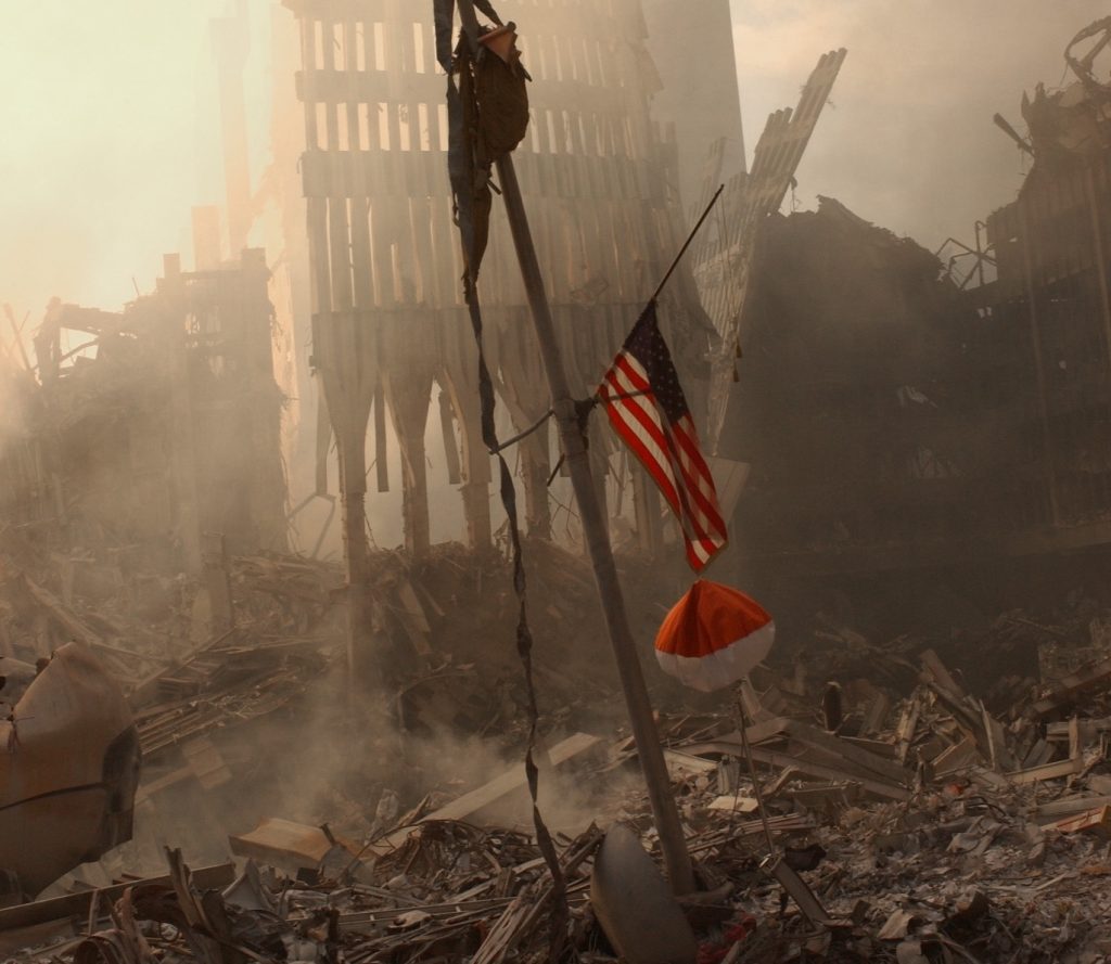 Quel che resta delle Torri gemelle, 11 settembre 2001 (Shutterstock)